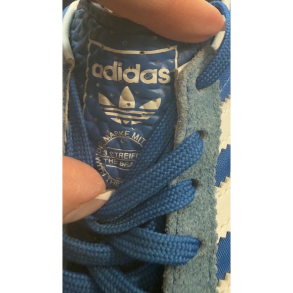 Adidas Blue White Red Retro Sneakers Womens Athletic Shoes Size 5 - Picture 9 of 11